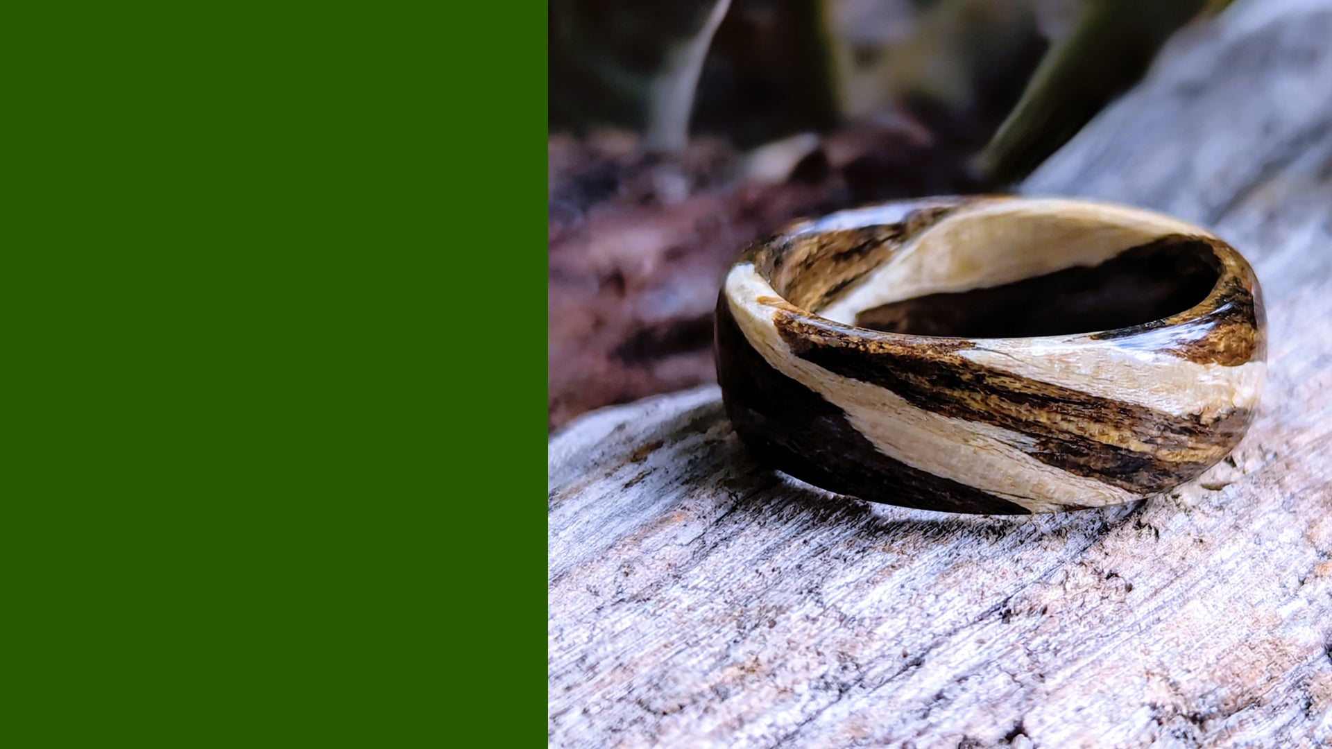 Grown Rings Spiral Grain Bocote Driftwood Ring