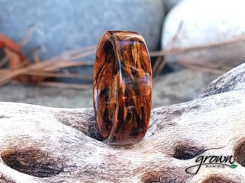 Reclaimed Wood Ring - 1920s Douglas Fir Vintage All Wood Rings Bands GrownRings 1920s Reclaimed Douglas Fir, Wood, Douglas Fir, Reclaimed Wood, Vintage wood, Handmade man ring, sustainable wood, Natural, Eco Friendly, Secret wood, mens wood wedding band, mens ring wood, mens ring