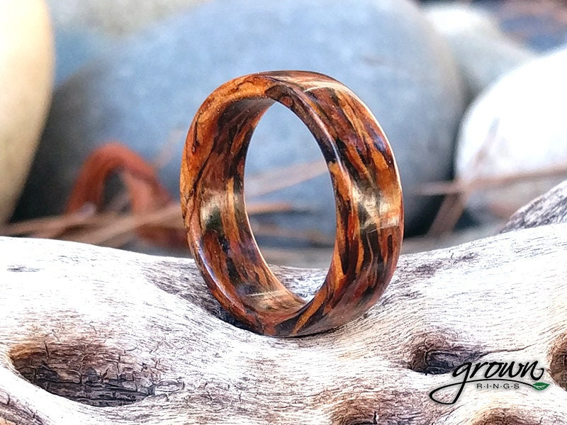 Reclaimed Wood Ring - 1920s Douglas Fir Vintage All Wood Rings Bands GrownRings 1920s Reclaimed Douglas Fir, Wood, Douglas Fir, Reclaimed Wood, Vintage wood, Handmade man ring, sustainable wood, Natural, Eco Friendly, Secret wood, mens wood wedding band, mens ring wood, mens ring