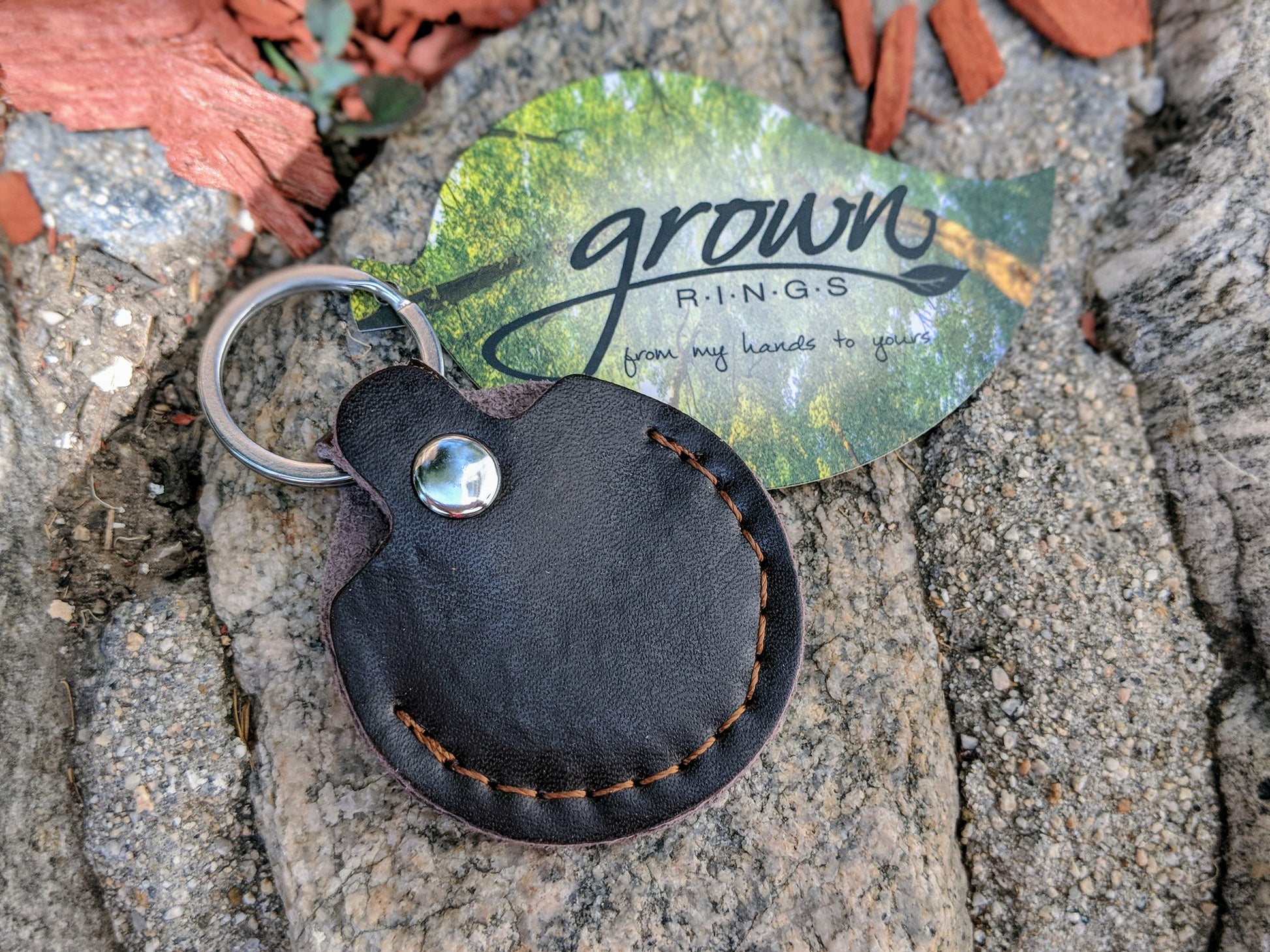 Leather Ring Holder, Pouch, Pocket, Keyring Accessories Gifts For The Couple GrownRings Grown Rings, Custom Gift, Engagement, Graduation, Anniversary, wedding, leather, metal, key chain, wood, Nurses, Builder, Contruction