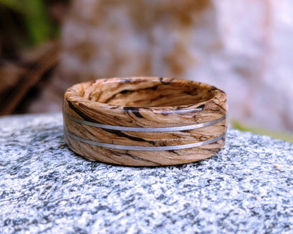 Jameson Whiskey Barrel Wood Ring with Platinum Inlay Jameson Whiskey Rings Wedding Bands GrownRings Whiskey Barrel Ring, White oak, Handmade, Reclaimed Wood, mens ring handmade, custom wood ring, Womens ring, rings made of wood, Bartender Gift, Anniversary gift, Irish wedding, Jameson Whiskey Barrel, platinum ring