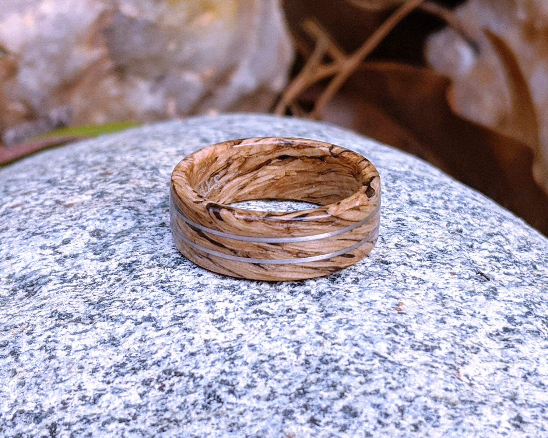 Jameson Whiskey Barrel Wood Ring with Platinum Inlay Jameson Whiskey Rings Wedding Bands GrownRings Whiskey Barrel Ring, White oak, Handmade, Reclaimed Wood, mens ring handmade, custom wood ring, Womens ring, rings made of wood, Bartender Gift, Anniversary gift, Irish wedding, Jameson Whiskey Barrel, platinum ring