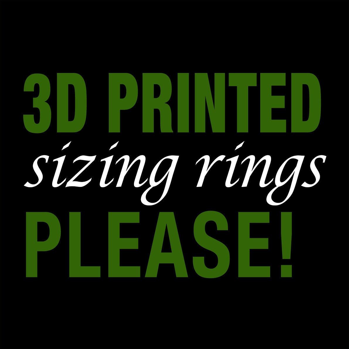 GrownRings 3D Printed Sizing Ring Set (Includes the ordered size, + Jewelry Sizers GrownRings love, Gold, White Gold, Silver, Creativity, Symbol, Runic, Celtic, Inscription, Customization, engraving