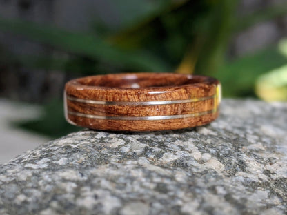 Ancient Kauri Wood Ring with Platinum Inlays Wood and Gold Rings Bands GrownRings 1920s Reclaimed Douglas Fir, Wood, Reclaimed Wood, Vintage wood, Handmade man ring, sustainable wood, Natural, Eco Friendly, mens wood wedding band, mens ring wood, mens ring, platinum, Swamp