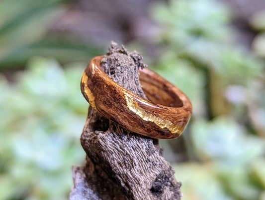 Reclaimed Wood Ring - 1920s Douglas Fir with 24k Gold Vein Inlay Wood and Gold Rings Wedding Bands GrownRings Rose Gold, Handmade, Gold Inlay, mens wedding band, wooden ring men, wooden engagement ring, wooden wedding ring, wooden wedding band, Douglas Fir, Reclaimed Wood, Upcycled, Custom