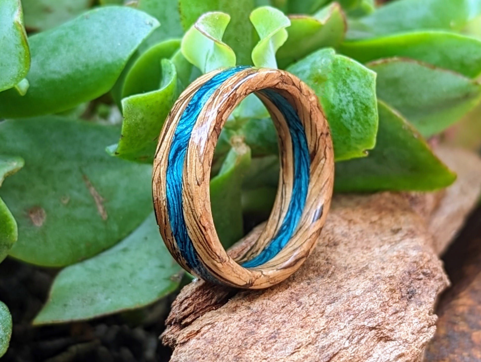 Whiskey Barrel and Blue Hickory Wood Ring, made with Jack Daniels Whiskey Barrel Jack Daniels Rings Wedding Bands GrownRings Whiskey Barrel Ring, White oak, Handmade, Reclaimed Wood, mens ring handmade, custom wood ring, Womens ring, rings made of wood, Bartender Gift, Anniversary gift, platinum ring, Jack Daniels, gift for her