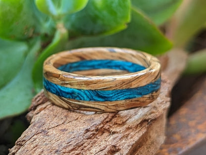 Whiskey Barrel and Blue Hickory Wood Ring, made with Jack Daniels Whiskey Barrel Jack Daniels Rings Wedding Bands GrownRings Whiskey Barrel Ring, White oak, Handmade, Reclaimed Wood, mens ring handmade, custom wood ring, Womens ring, rings made of wood, Bartender Gift, Anniversary gift, platinum ring, Jack Daniels, gift for her