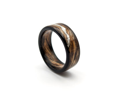 Jameson Whiskey Barrel Wood Ring with Smoked Edges and Platinum Spiral Vein Inlays Jameson Whiskey Rings Wedding Bands GrownRings Jack Daniels Barrel, Whiskey Barrel Ring, White oak, Handmade, Reclaimed Wood, mens ring handmade, custom wood ring, Womens ring, rings made of wood, Bartender Gift, Anniversary gift, Irish wedding, Jameson Whiskey Barrel