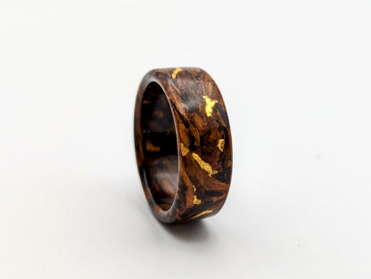 Desert Ironwood Wood Ring with 24K Gold Inlay Wood and Gold Rings Wedding Bands GrownRings Gold, Desert Ironwood, 24k Gold, Handmade, Reclaimed Wood, mens ring, mens gold ring, unique wedding bands, cool mens rings, Mens Ring Handmade, wooden wedding rings Koa wood rings alt, wooden rings, Male wedding bands