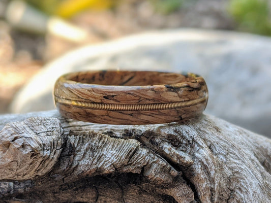 Whiskey Barrel Wood Ring with Guitar String Inlay, made with Jack Daniels Whiskey Barrel Choose Your Whiskey Wedding Bands GrownRings Whiskey Barrel Ring, Handmade, Reclaimed Wood, mens ring handmade, custom wood ring, Womens ring, rings made of wood, Anniversary gift, platinum ring, gift for her, martin guitar, DAddario, Elixir