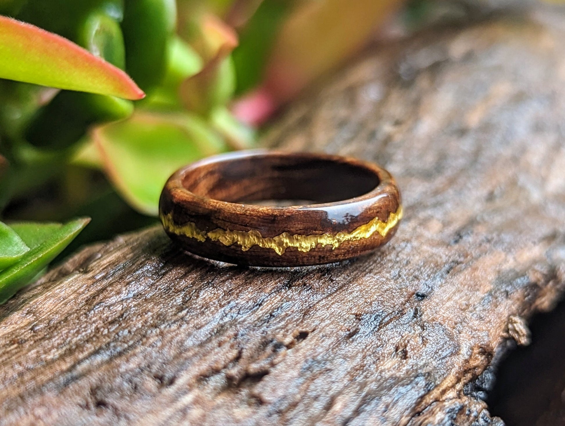 Ancient Kauri Wood Ring with 24K Gold Vein Wood and Gold Rings Bands GrownRings 1920s Reclaimed Douglas Fir, Wood, Douglas Fir, Reclaimed Wood, Vintage wood, Handmade man ring, sustainable wood, Natural, Eco Friendly, Secret wood, mens wood wedding band, mens ring wood, mens ring