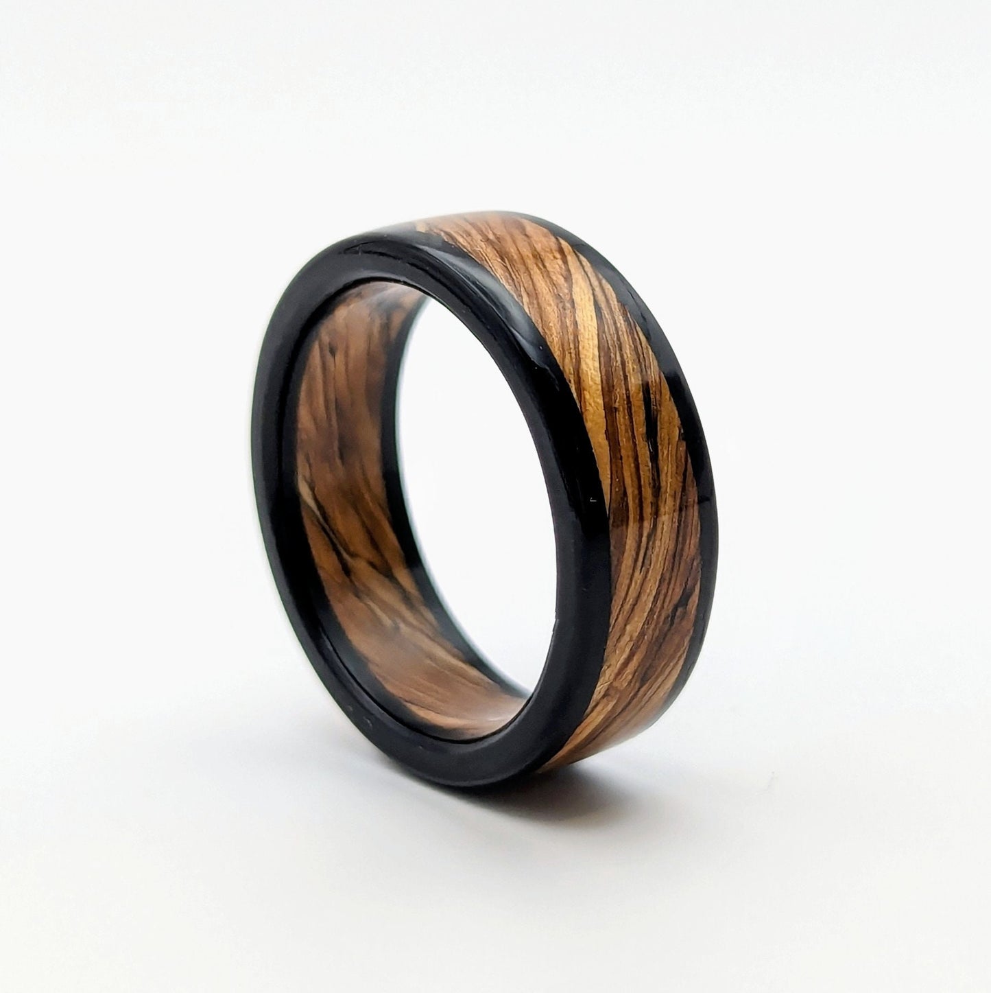 Whiskey Barrel and Ebony Wood Ring, made with Jack Daniels Whiskey Barrel Jack Daniels Rings Wedding Bands GrownRings Whiskey Barrel Ring, White oak, Handmade, Reclaimed Wood, mens ring handmade, custom wood ring, Womens ring, rings made of wood, Bartender Gift, Anniversary gift, platinum ring, Jack Daniels, ebony