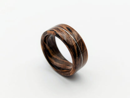 American Black Walnut Wood Ring with .999 pure Silver Inlay Wood and Gold Rings Wedding Bands GrownRings wood, Handmade, Natural jewerlry, Earth materials, Wood Ring, Man wedding band, Reclaimed Wood, gold ring for man, gold ring for woman, love, Silver, White Gold, Platinum