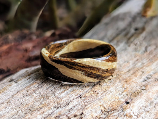 Driftwood and Bocote Wood Ring All Wood Rings Bands GrownRings Handmade, Natural, Reclaimed Wood, mens ring wooden, man wooden ring, Man ring, Man gift, women gift, Bocote, Driftwood, Destination Wedding, Nautical wedding, Sailing gift