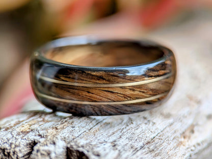 Jameson Whiskey Barrel Wood Ring with Smoked Edges and 14K Yellow Gold Inlay Jameson Whiskey Rings Wedding Bands GrownRings Jack Daniels Barrel, Whiskey Barrel Ring, White oak, Handmade, Reclaimed Wood, mens ring handmade, custom wood ring, Womens ring, rings made of wood, Bartender Gift, Anniversary gift, Irish wedding, Jameson Whiskey Barrel