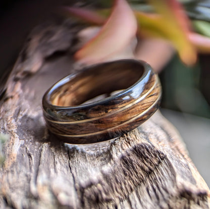 Jameson Whiskey Barrel Wood Ring with Smoked Edges and 14K Yellow Gold Inlay Jameson Whiskey Rings Wedding Bands GrownRings Jack Daniels Barrel, Whiskey Barrel Ring, White oak, Handmade, Reclaimed Wood, mens ring handmade, custom wood ring, Womens ring, rings made of wood, Bartender Gift, Anniversary gift, Irish wedding, Jameson Whiskey Barrel